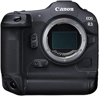 Беззеркальная камера Canon EOS R3 (только корпус), полнокадровая, запись видео 6K 60p RAW, видео 4K 120p, 24,1-мегапиксельный CMOS-сенсор, процессор обработки изображений DIGIC X, для спортивной съемки, экшн-съемки, черный цвет.