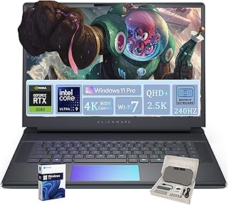 Игровой ноутбук Alienware 16 Area-51 • NVIDIA GeForce RTX 5080 16 ГБ GDDR7 • Intel Ultra 9 275HX • 16-дюймовый QHD+ дисплей 240 Гц • Клавиатура с подсветкой • Windows 11 Pro • Wi-Fi 7 • с аксессуарами • 32 ГБ DDR5 • 1 ТБ SSD