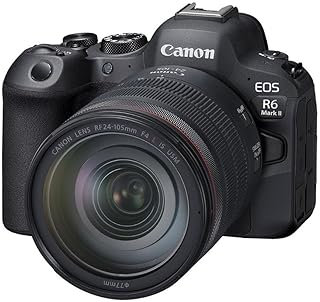 Беззеркальная камера Canon EOS R6 Mark II, комплект объектива RF24-105mm F4 L USM, гибридная полнокадровая камера, 24,2-мегапиксельный CMOS-сенсор. Возможности фото- и видеосъемки, байонет RF, черный цвет.