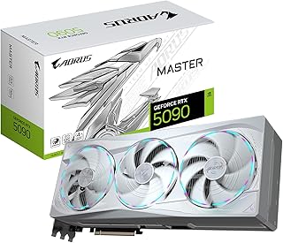 Видеокарта GIGABYTE AORUS GeForce RTX 5090 Master ICE 32G, система охлаждения WINDFORCE, 32 ГБ 512-битной памяти GDDR7, GV-N5090AORUSM ICE-32GD