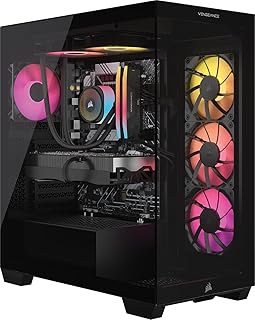 Игровой ПК Corsair Vengeance i7500 – жидкостное охлаждение, процессор Intel Core i9-14900KF, видеокарта NVIDIA GeForce RTX 5080, 32 ГБ оперативной памяти Vengeance RGB DDR5, SSD M.2 на 2 ТБ – черный
