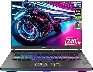 Игровой ноутбук ASUS ROG Strix G16, AMD Ryzen 9-9955HX, 64 ГБ оперативной памяти DDR5, SSD PCIe 2 ТБ, 16-дюймовый дисплей 2.5K (2560x1600), видеокарта Nvidia G-Force RTX 5070Ti, клавиатура Chiclet с RGB-подсветкой, Windows 11 Pro, цвет Eclipse Gray.