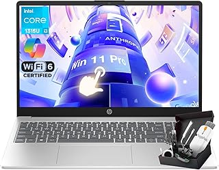Ноутбук HP 2025 года с обновленным 15,6-дюймовым сенсорным экраном, процессором Intel i3-1315U, 32 ГБ ОЗУ, SSD-накопителем на 1 ТБ, Windows 11 Pro, Wi-Fi 6, ключом Copilot Key, антибликовым дисплеем, для бизнеса и учебы, комплектом аксессуаров SXK.