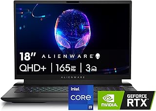 Игровой ноутбук Alienware M18 R2 — 18-дюймовый QHD+ дисплей с частотой обновления 165 Гц и временем отклика 3 мс, процессор Intel Core i9-14900HX, 32 ГБ оперативной памяти DDR5, SSD-накопитель 1 ТБ, видеокарта NVIDIA GeForce RTX 4080 с 12 ГБ GDDR6, операционная система Windows 11 Home, выездное обслуживание — цвет Dark Metallic Moon