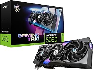Видеокарта MSI Gaming RTX 5090 32G Gaming Trio OC (32 ГБ GDDR7, 512-бит, экстремальная производительность: 2497 МГц, DisplayPort x3 2.1a, HDMI 2.1b, архитектура NVIDIA Blackwell)