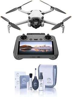 DJI Mini 4 Pro (DJI RC 2), складной мини-дрон с 4K HDR видеокамерой для взрослых, вес менее 249 г, время полета 34 минуты, максимальная дальность передачи видео 20 км, всенаправленное визуальное обнаружение.