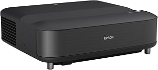 Лазерный проектор Epson EpiqVision Ultra LS650 с ультракоротким фокусным расстоянием, 3-чиповым 3LCD-экраном, поддержкой Smart Streaming, разрешением 4K PRO-UHD, HDR, яркостью 3600 люмен и диагональю экрана до 120 дюймов, поддержкой Epson Setting Assistant, операционной системой Android TV и звуковой системой Yamaha — черный.