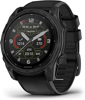 Garmin tactix® 8 51 мм, дисплей с солнечной зарядкой, Elite, премиальные тактические GPS-смарт-часы, включают баллистический алгоритм Applied Ballistics Elite™ Solver, титановый безель, сапфировое стекло, водонепроницаемость до 40 метров.