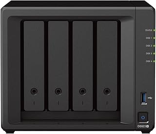 Synology DS923+ 4-отсековый NAS Diskstation (AMD Ryzen™ 4 Threads R1600 двухъядерный, 4 ГБ оперативной памяти, 2 порта RJ-45 1 Гбит/с LAN) в комплекте с 4 жесткими дисками Seagate IronWolf по 4 ТБ
