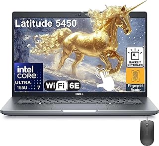 Ноутбук Dell Latitude 14 5450 с 14-дюймовым сенсорным экраном FHD, процессором Intel Ultra 7 155U (превосходит i7-1355U), 32 ГБ оперативной памяти DDR5, твердотельным накопителем PCIe SSD на 1 ТБ, Wi-Fi 6E, клавиатурой с подсветкой, сканером отпечатков пальцев, операционной системой Windows 11 Pro.
