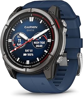 Garmin® quatix® 8, 51 мм, морские GPS-смарт-часы, яркий AMOLED-дисплей, управление картплоттером, встроенный фонарик, круглосуточные функции для отслеживания здоровья и самочувствия.