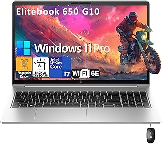 HP Elitebook 650 G10 15 дюймов (15,6" FHD), бизнес-ноутбук, процессор Intel i7-1355U 13-го поколения (10 ядер), 64 ГБ оперативной памяти DDR4, твердотельный накопитель PCIe SSD (2 ТБ), Wi-Fi 6E, Bluetooth 5.3, клавиатура с подсветкой, сканер отпечатков пальцев, Windows 11 Pro, AZ-XUT