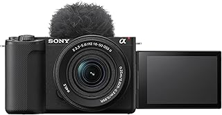 Sony Alpha ZVE10 II — беззеркальная камера для создания контента с матрицей APS-C и сменными объективами — черная — с объективом.