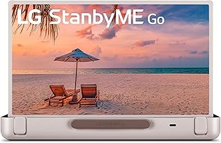 LG 27-дюймовый портативный смарт-телевизор StanbyME Go с сенсорным экраном 1080P (27LX5QKNA, модель 2023 года), цвет «Успокаивающий бежевый».