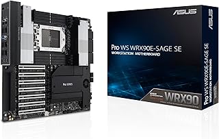 Материнская плата ASUS Pro WS WRX90E-SAGE SE EEB для рабочих станций, процессор AMD Ryzen™ Threadripper™ PRO 7000 WX-Series, память ECC R-DIMM DDR5, 32-битная силовая платформа, 7 разъемов PCIe 5.0x16, PCIe 5.0 M.2, LAN 10 Гбит и 2,5 Гбит, поддержка нескольких видеокарт.