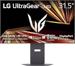 LG 32GX870A-B 32-дюймовый игровой монитор Ultragear 4K UHD (3840 x 2160) OLED, двухрежимный, 240 Гц, 0,03 мс, NVIDIA, AMD FreeSync Premium Pro, VESA DisplayHDR True Black 400, USB Type-C, DP2.1, черный