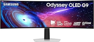 Игровой изогнутый монитор Samsung Odyssey OLED (G93SC) 49 дюймов с QD-OLED, частотой обновления 240 Гц, временем отклика 0,03 мс, разрешением DQHD, поддержкой G-Sync, AMD FreeSync Premium Pro, регулируемой по высоте подставкой и 3-летней гарантией, модель LS49CG932SNXZA