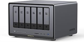 Настольный сетевой накопитель UGREEN NASync DXP6800 Pro с 6 отсеками для дисков, процессор Intel i5 1235u (10 ядер), 8 ГБ оперативной памяти DDR5, SSD-накопитель 128 ГБ, 2 порта 10 Гбит/с Ethernet, 2 слота M.2 NVMe, HDMI 8K, 2 порта TBT4, сетевое хранилище (без дисков).