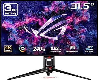 Игровой монитор ASUS ROG Swift 32” 4K OLED (PG32UCDM) - UHD (3840 x 2160), QD-OLED, 240 Гц, 0,03 мс, совместимость с G-SYNC, кастомный радиатор, графеновая пленка, 99% DCI-P3, истинное 10-битное изображение, 90 Вт, USB-C