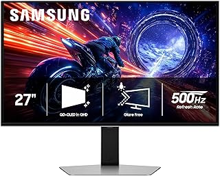 Игровой монитор SAMSUNG Odyssey OLED G6 G60SF QHD QD-OLED, 27 дюймов, частота обновления 500 Гц, время отклика 0,03 мс (GtG), совместимость с G-Sync, VESA DisplayHDR TrueBlack 500, LS27FG602SNXZA, 2025, 3 года гарантии.