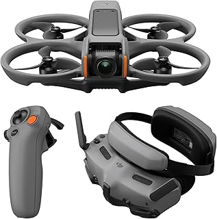 DJI Avata 2 Fly More Combo (1 батарея), FPV-дрон с камерой для взрослых 4K, эффект полного погружения, встроенная защита пропеллеров, легкое переворачивание/вращение, соответствие требованиям FAA Remote ID, дрон для создания POV-контента, черный