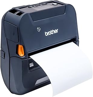 Мобильный термопринтер Brother RuggedJet RJ4250WBL — монохромный, портативный, для печати этикеток/чеков, USB, Bluetooth, NFC (ближняя бесконтактная связь), батарея в комплекте.