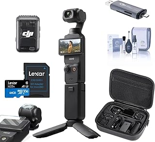 Комплект DJI Osmo Pocket 3 Creator Combo, камера для видеоблогинга, видео 4K/120 кадров в секунду, 3-осевая стабилизация, микрофон для чистого звука, чехол для переноски, защитная пленка для экрана, карта памяти 64 ГБ, кардридер