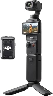 Комплект DJI Osmo Pocket 3 Creator Combo, камера для видеоблогинга с 1-дюймовым CMOS-сенсором, записью видео 4K/120 кадров в секунду, 3-осевой стабилизацией, отслеживанием лиц/объектов, микрофоном для чистого звука, цифровая камера для видеоблогинга на YouTube.