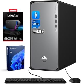 HP 2025 Omnidesk (Envy Next Brand) M02 AI Copilot Business Tower Desktop, Core i7-14700, 32 ГБ DDR5, 1 ТБ SSD, проводная клавиатура и мышь, Wi-Fi 6, Bluetooth, Windows 11P, в комплекте с портативным SSD-накопителем Lexar SL660 512 ГБ