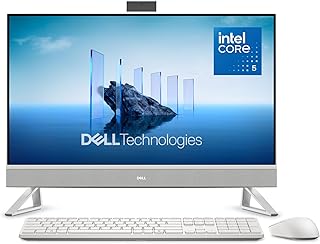 Моноблок Dell 27 дюймов ec27250 с 27-дюймовым экраном Full HD (1920 x 1080), процессором Intel Core 5 120U, графикой Intel, 16 ГБ оперативной памяти DDR5, SSD-накопителем 512 ГБ, операционной системой Windows 11 Home, выездным обслуживанием — белый.