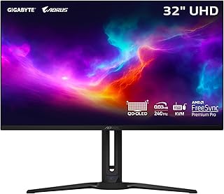 GIGABYTE - AORUS FO32U2-32" QD OLED игровой монитор - UHD 3840x2160-240 Гц - 0,03 мс GTG - AMD FreeSync Premium Pro - KVM-переключатель Type-C - HDMI, DP, Type-C - Регулировка по высоте - Черный