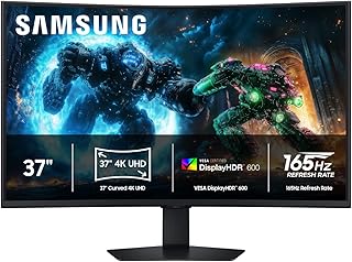 Samsung 37” Odyssey G7 (G75F) 4K UHD разрешение, 165 Гц, изогнутый игровой монитор, время отклика 1 мс (GtG), VESA DisplayHDR™ 600, AMD FreeSync™ Premium Pro, LS37FG75DENXZA, 2025