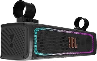 JBL RallyBar - 21-дюймовая универсальная автомобильная звуковая панель с Bluetooth, встроенным усилителем мощностью 150 Вт RMS, светодиодной подсветкой, степенью защиты от воды и пыли IP66, черная.