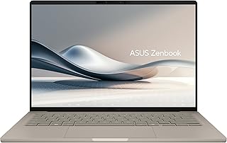ASUS Zenbook A14; Copilot+ PC, ультратонкий ноутбук, 14-дюймовый WUXGA OLED-экран, процессор Snapdragon® X, 16 ГБ оперативной памяти, 512 ГБ SSD, Wi-Fi 6E, цвет Zabriskie Beige, UX3407QA-DS52-CB