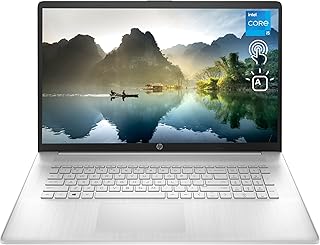 Ноутбук HP 17t, 17,3-дюймовый сенсорный экран HD+, 16 ГБ ОЗУ, 512 ГБ SSD, сканер отпечатков пальцев, веб-камера, HDMI, клавиатура с подсветкой, Wi-Fi 6, Windows 11 Home, серебристый.