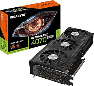 Видеокарта GIGABYTE GeForce RTX 4070 Super WINDFORCE OC 12G, 3 вентилятора WINDFORCE, 12 ГБ 192-битной памяти GDDR6X, GV-N407SWF3OC-12GD