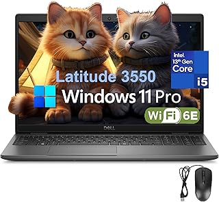 Ноутбук Dell Latitude 3550 для работы в офисе, процессор Intel 10-ядерный i5-1335U (превосходит i7-1255U), 16 ГБ оперативной памяти DDR5, твердотельный накопитель PCIe 512 ГБ, 15,6-дюймовый Full HD экран, Wi-Fi 6E, Bluetooth 5.3, Full HD камера, USB4 Type-C, Windows 11 Pro.