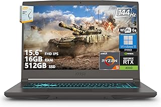 Игровой ноутбук MSI Thin A15 | 15,6-дюймовый FHD IPS-дисплей 144 Гц | 6-ядерный AMD Ryzen 5 7535HS | 16 ГБ ОЗУ | 512 ГБ SSD | GeForce RTX 4060 | 8 ГБ GDDR6 | Подсветка экрана | USB-C | Wi-Fi 6E | Windows 11 Pro с DLCA-адаптером