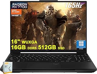 Ноутбук Asus TUF Gaming A16 | 16-дюймовый WUXGA 165 Гц 100% sRGB | 8-ядерный AMD Ryzen 7 7735HS | 16 ГБ DDR5 512 ГБ SSD | Видеокарта Radeon RX7700S 8 ГБ (>RTX4060) | USB-C с подсветкой, USB4, Windows 11 Pro с DLCA-адаптером