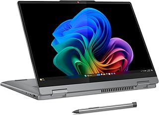 Lenovo IdeaPad 5X 2-в-1 Copilot+, сверхдлительное время автономной работы, 14-дюймовый сенсорный OLED-дисплей WUXGA FHD+, 16 ГБ оперативной памяти, 512 ГБ встроенной памяти, 8-ядерный процессор Snapdragon X Plus, Windows 11 Home, стилус в комплекте, цвет Luna Gray.