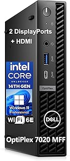 Настольный компьютер Dell OptiPlex 7020 MFF Mini Business, форм-фактор 7000, процессор Intel i5-14500T 14-го поколения (превосходит i7-13700T), 32 ГБ оперативной памяти DDR5, твердотельный накопитель PCIe SSD 1 ТБ, Wi-Fi 6E, 2 порта DisplayPort, HDMI, Windows 11 Pro.