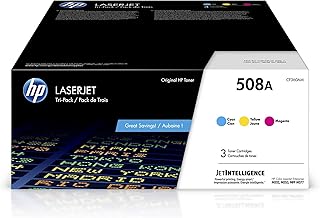 Картриджи с тонером HP 508A голубого, пурпурного и желтого цветов (3 шт.) | Совместимы с принтерами HP Color LaserJet Enterprise M552, M553, HP Color LaserJet Enterprise MFP M577 Series | CF360AM