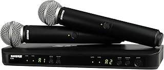 Беспроводная микрофонная система Shure BLX288/SM58 — 14 часов работы от батареи, радиус действия 91 м, диапазон UHF | В комплекте (2) ручных вокальных микрофона SM58, двухканальный приемник | Диапазон J11 (BLX288/SM58-J11)