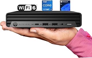 Настольный компьютер HP Elite Mini G9 для бизнеса, процессор Intel i7-13700T 13-го поколения (16 ядер), USB-C, ультратихий дизайн, RJ-45, HDMI, Wi-Fi 6, Bluetooth, клавиатура и мышь, Windows 11 Pro (16 ГБ ОЗУ | 512 ГБ SSD)