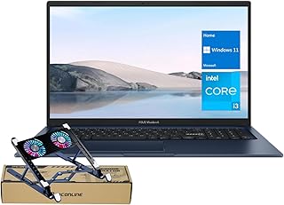 Ноутбук ASUS Vivobook 17,3'' FHD, Intel Core i3-1215U, 36 ГБ ОЗУ, 2 ТБ SSD, веб-камера, тачпад, HDMI, Wi-Fi, Windows 11 Home, синий, в комплекте с радиатором-охладителем для ноутбука PCO Notebook Folding Radiator.