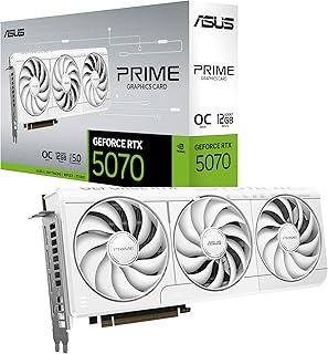 Видеокарта ASUS Prime GeForce RTX™ 5070 12GB GDDR7 White OC Edition, готовая к использованию в компактных корпусах (PCIe® 5.0, 12GB GDDR7, HDMI®/DP 2.1, 2,5-слотовый разъем, вентиляторы Axial-tech, двойной BIOS).