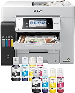 Беспроводной цветной многофункциональный принтер Epson EcoTank Pro ET-5800 Supertank со сканером, копиром, факсом и Ethernet, белый.