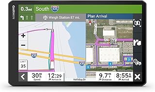 Навигатор Garmin dēzl OTR1010 10" для грузовиков — настраиваемая маршрутизация, спутниковый обзор и услуги для грузовиков/прицепов.