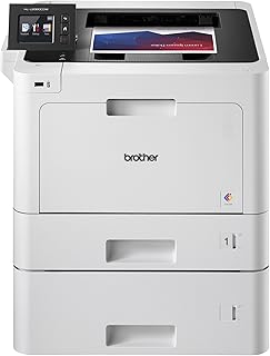 Цветной лазерный принтер Brother HLL8360CDWT для бизнеса, с двусторонней печатью, беспроводной сетью и двумя лотками для бумаги, белый.