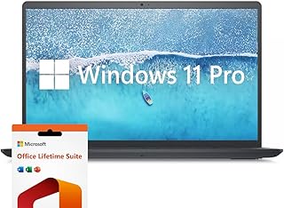 Ноутбук Dell Inspiron 15,6 дюймов, Windows 11 Pro, 32 ГБ ОЗУ, 1 ТБ SSD, процессор Intel Core i7-1255U, IPS-дисплей 1920 x 1080 с частотой обновления 120 Гц, пожизненная лицензия Microsoft Office, цифровая клавиатура, черный.